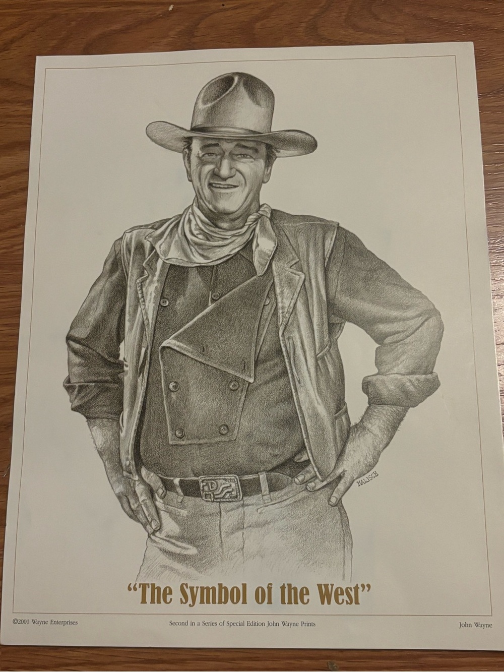 The Symbol of the West — Gray Toned Art Print John Wayne